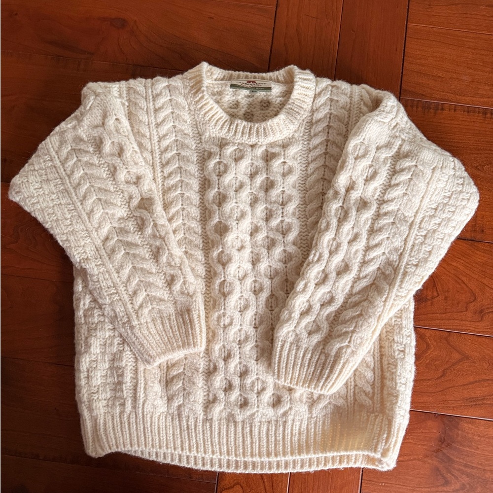 100% merino wool cable knit